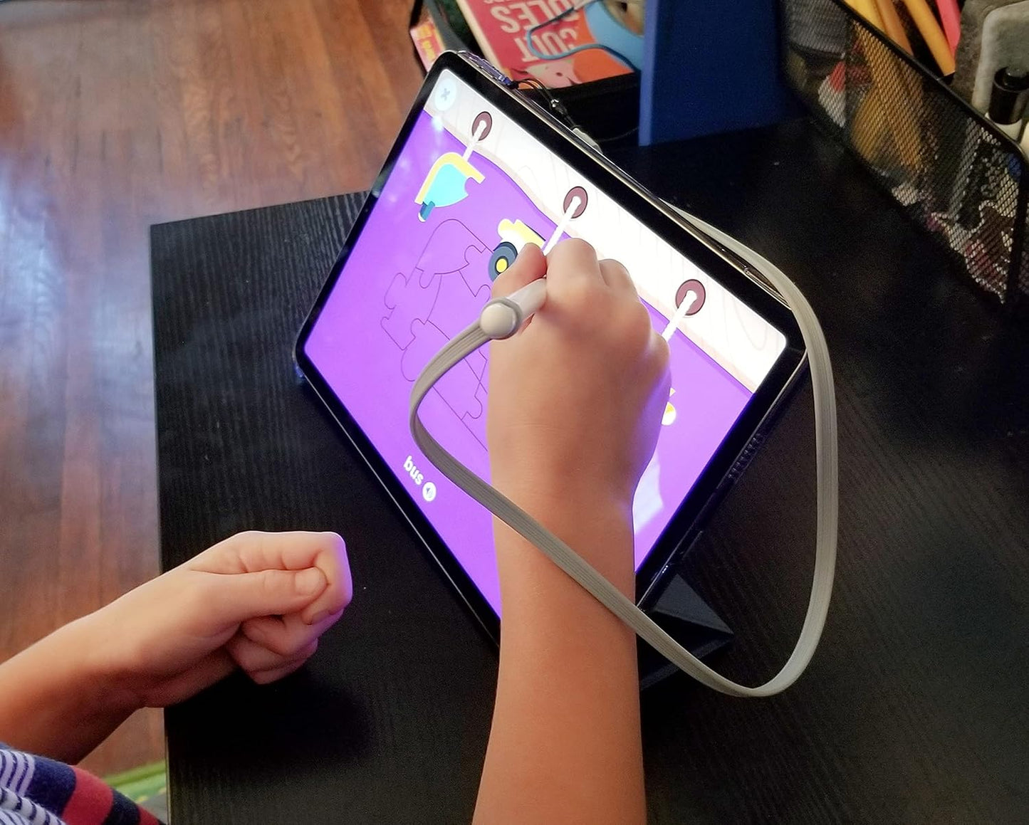 ZoopLoop Grey Silicone Scratchproof 20.75in Tether for Digital Electronic Styluses (Diameter Range: 0.27-0.37in) - Secure Stylus to Tablet Case - Tablet Pencil Holder Accessory