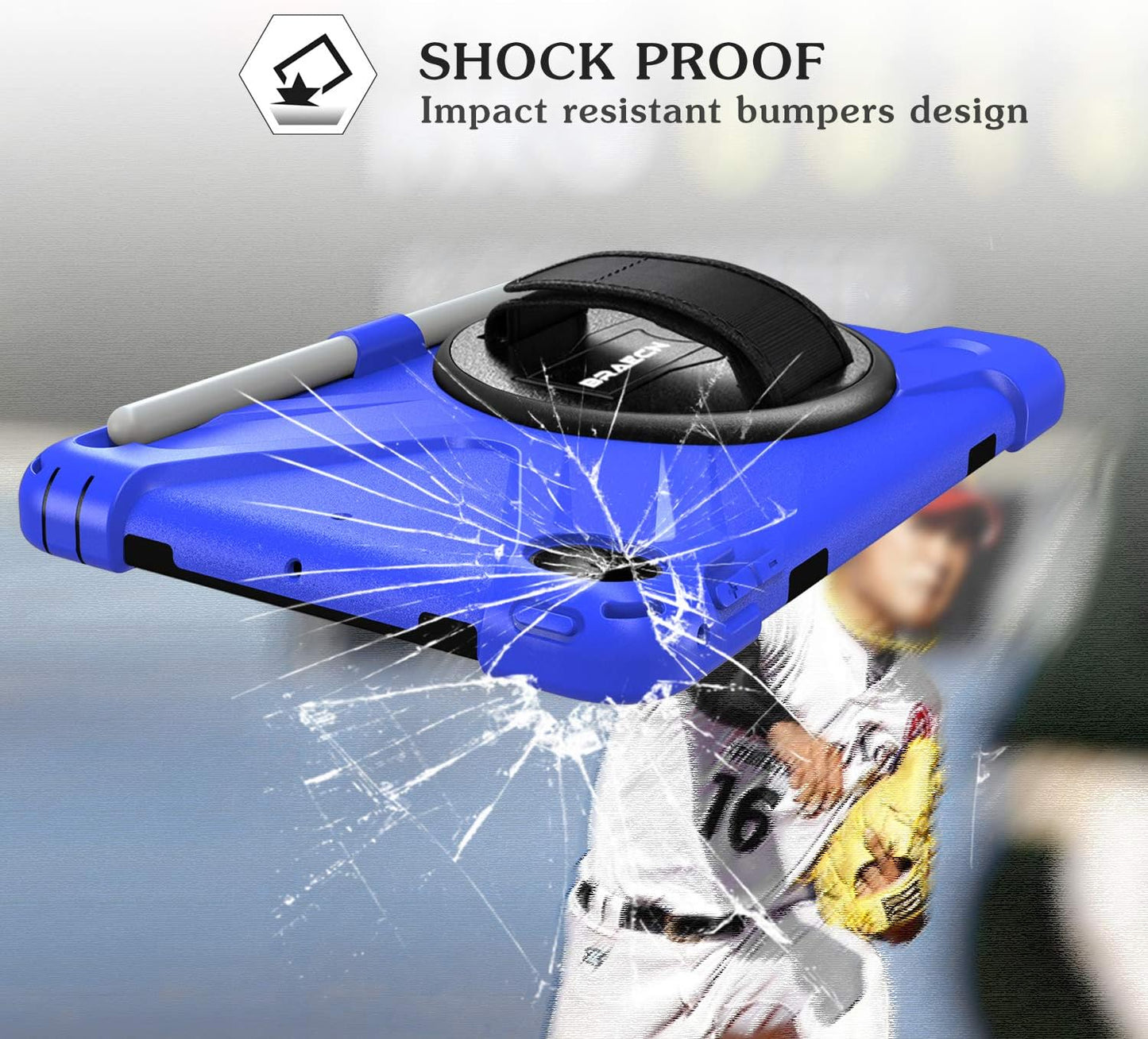 BRAECN iPad mini 5 Case,iPad mini 4 Case, Heavy Duty Shockproof Protective Rugged Case with Pencil Holder,Hand Strap,Kickstand, Shoulder Strap for iPad mini 5th/4th Generation 7.9 Inch for Kids