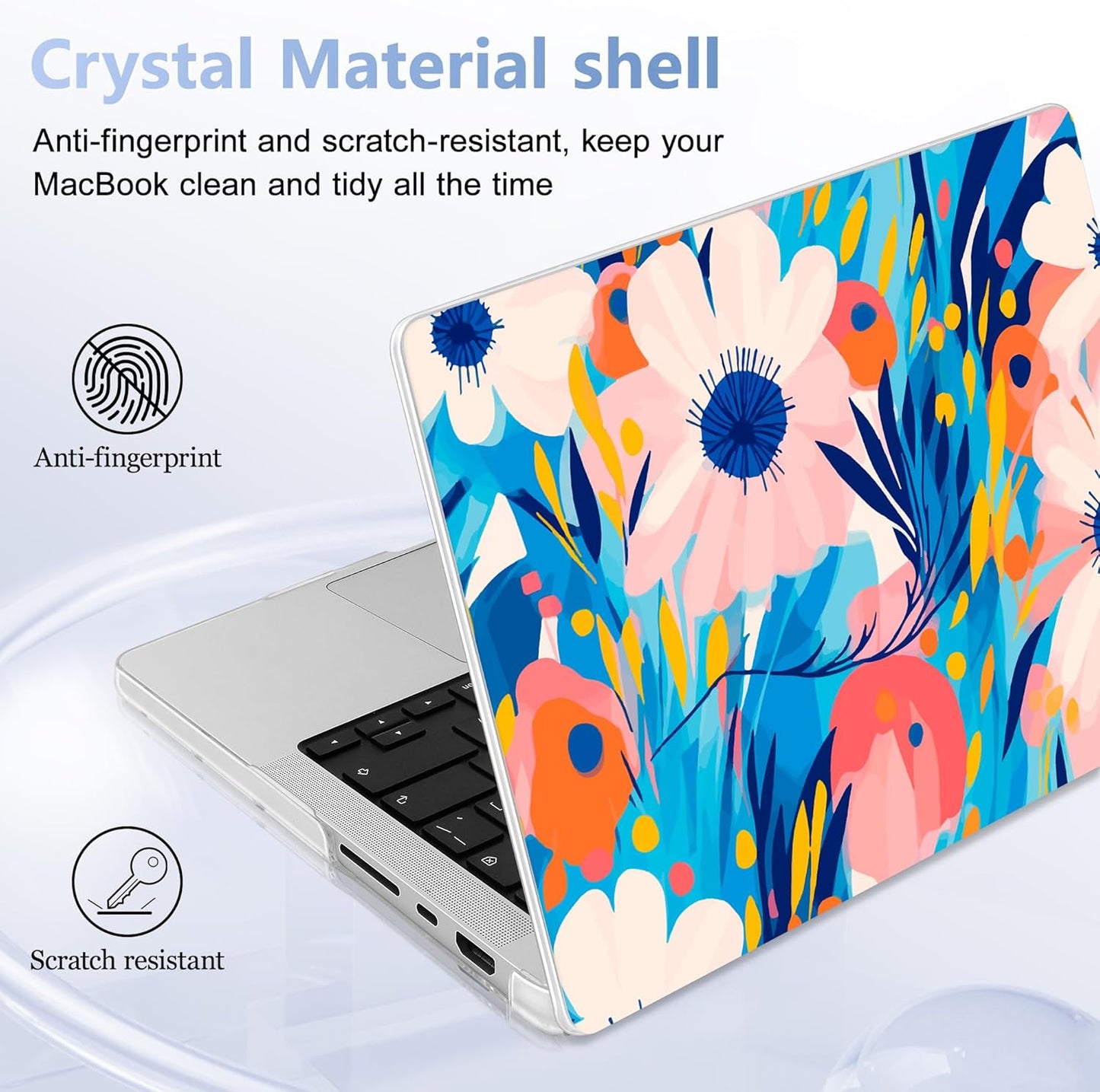 for MacBook Pro 16 inch Case 2021 2022 2023 2024 Release A3186 A3403 M4 A2991 M3 A2780 M2 A2485 M1 Pro/Max, Hard Shell Case with Screen Protector & Keyboard Cover, Ornament