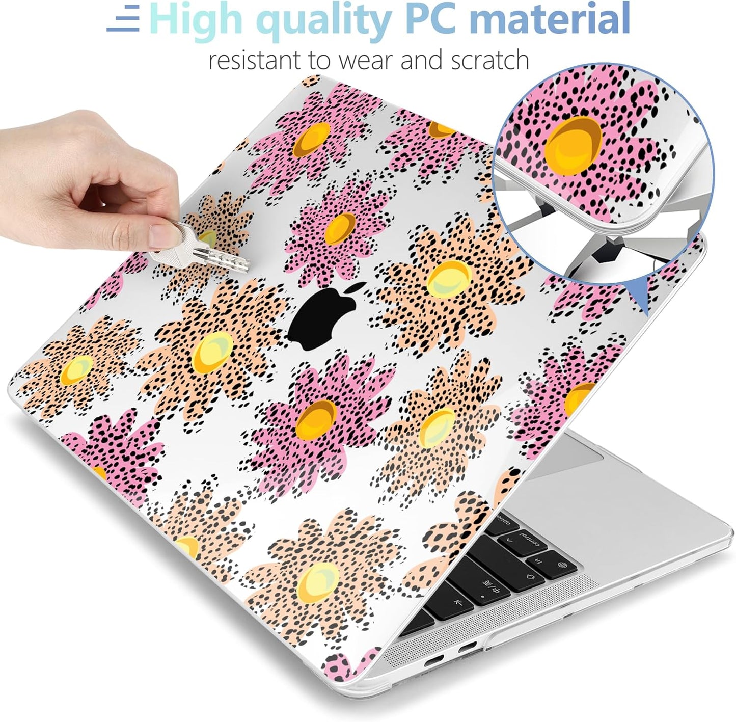 MEEgoodo Case for MacBook Pro 13 inch Case 2022 2021 2020 New A2338 M2/M1 A2251 A2289, Laptop Hard Shell with Keyboard & Camera Cover Compatible with 13 inch MacBook Pro, Abstract Polka Dot