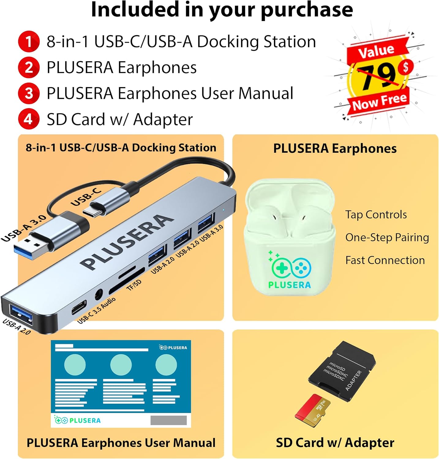 Lenovo V15 G4 15.6" FHD Laptop Computer, 40GB RAM 2.5TB Storage (2TB SSD+512GB Docking Station Set), 8-Cores AMD Ryzen 7, Windows 11 Pro with Microsoft Office Included, PLUSERA Earphones, Black