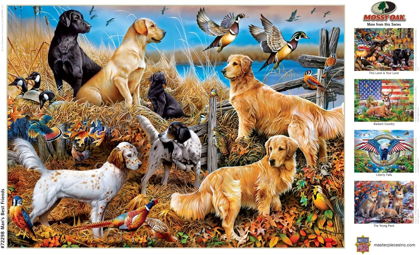 MasterPieces 1000 Piece Jigsaw Puzzle for Adults, Family, Or Youth - Man's Best Friends - 19.25"x26.75"
