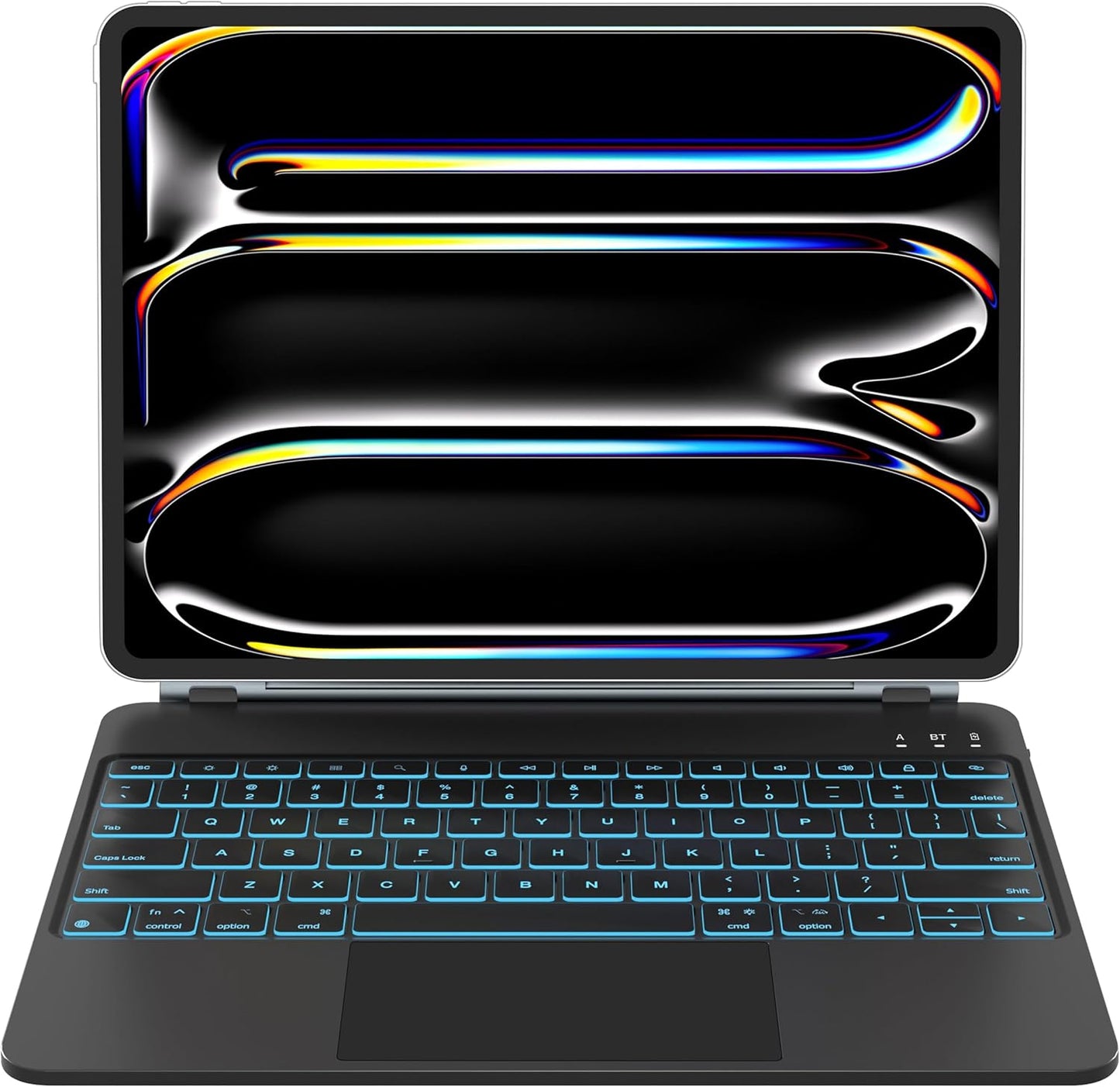iPad Pro 13 inch case 2024 with Keyboard, Keyboard Case for iPad Pro 13-inch (M4, 2024) with 7 Colors Backlight, Multi-Touch Trackpad, Easy-Set Magnetic Stand, Auto Sleep/Wake (Black)