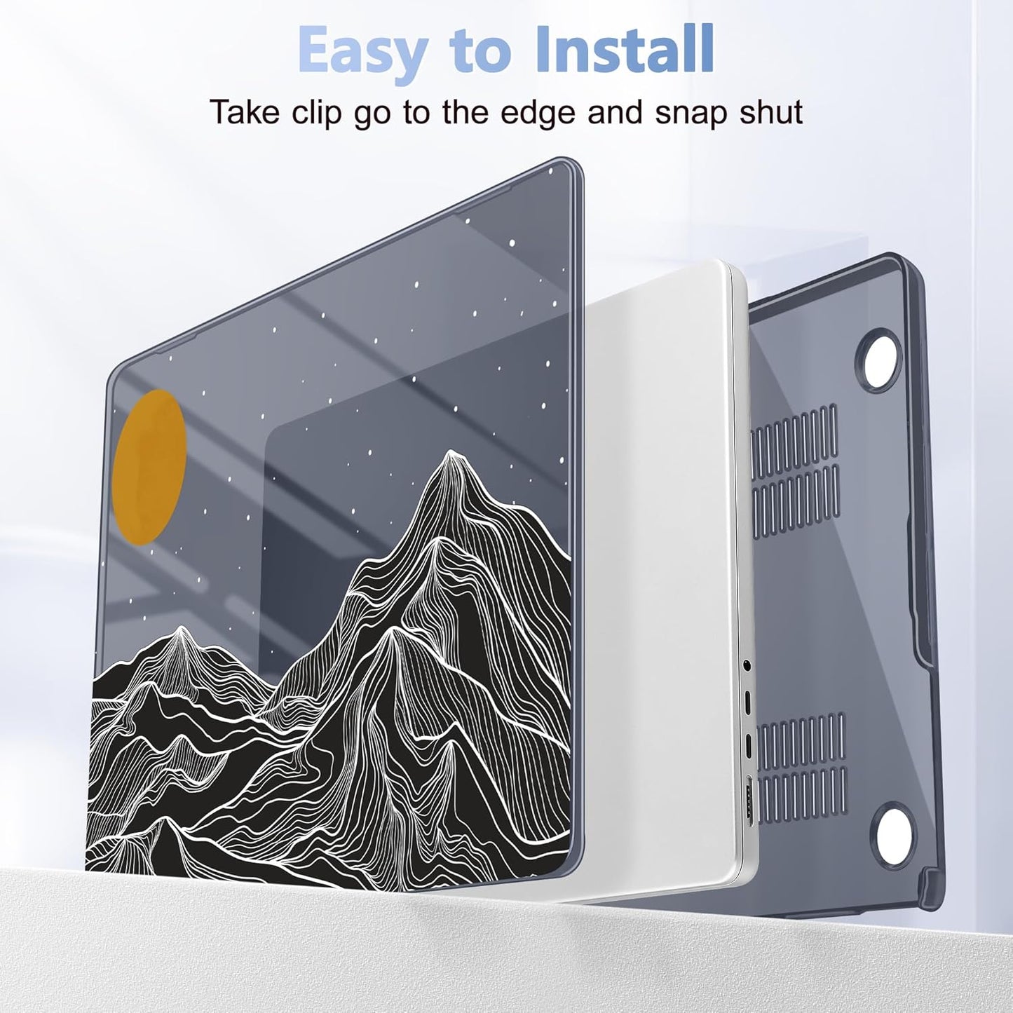 for MacBook Pro 16 inch Case 2021 2022 2023 2024 Release A3186 A3403 M4 A2991 M3 A2780 M2 A2485 M1 Pro/Max, Hard Shell Case with Screen Protector & Keyboard Cover, Mountain