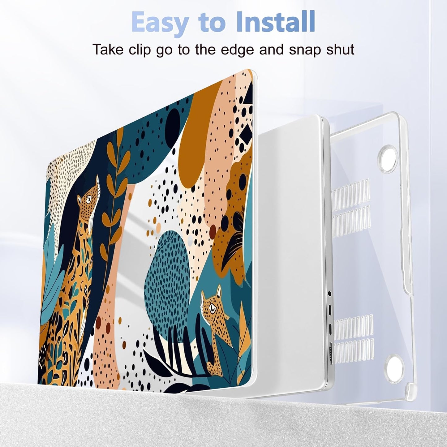 for MacBook Pro 16 inch Case 2021 2022 2023 2024 Release A3186 A3403 M4 A2991 M3 A2780 M2 A2485 M1 Pro/Max, Hard Shell Case with Screen Protector & Keyboard Cover, Leopards