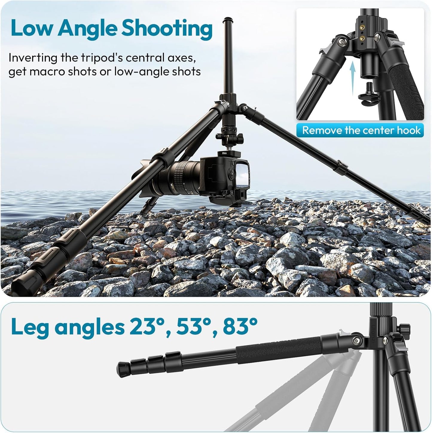 ULANZI TT53 Camera Tripod, 70.8” Travel Tripod for DSLR/Phone, Heavy Duty Fold Portable Stand with 360° Ball Head UKA Quick Release Plate, Lightweight Compact for Photography Vlogging Video Shooting