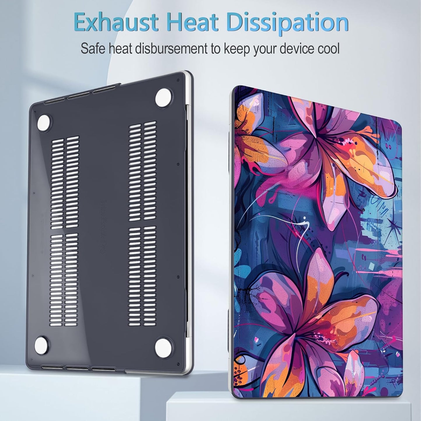 Mektron Case for 2025 MacBook Pro 16" M4 A3403 A3186 M3 A2991 M2 A2780 M1 A2485 (2021/2023/2024) Pro/Max with Touch ID, Hard Shell Plastic Laptop Cover Keyboard Cover, Graffiti Flower