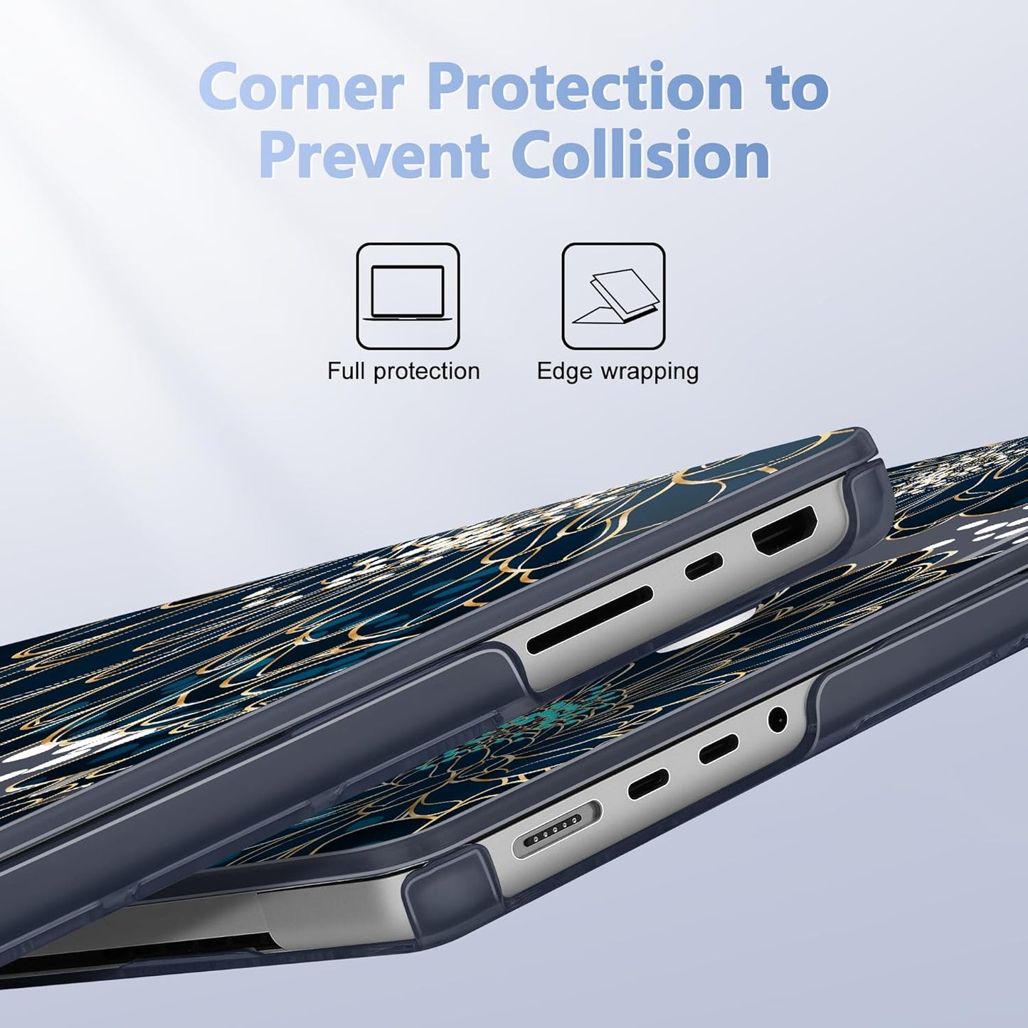 for MacBook Pro 16 inch Case 2021 2022 2023 2024 Release A3186 A3403 M4 A2991 M3 A2780 M2 A2485 M1 Pro/Max, Hard Shell Case with Screen Protector & Keyboard Cover, Luxury Floral