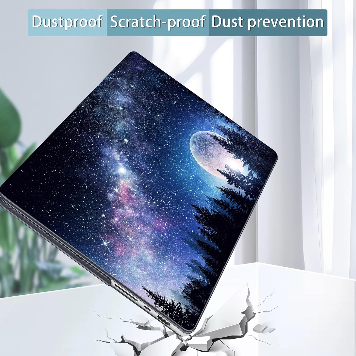 Tuiklol for M4 MacBook Pro 14 Inch Case 2024-2021 Release A3112 A3401 A3185/M3 A2918 A2992/M2 A2779/M1 A2442 Pro/Max Chip,Hard Shell Case with Screen Protector for Touch ID, Moonlight