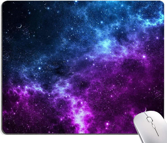 Galaxy with Lots of Star Mouse Pad, Cosmic Nebula Mouse Pad Custom Design, Square Waterproof Mouse Pad Non-Slip Rubber Base MousePads for Office Laptop, 9.5 inch x7.9 inch x0.12 inch Inch