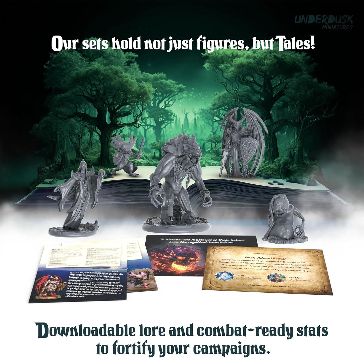 Underdusk: Monsters, Mimics, & Mysteries - 34 Unpainted Miniatures for D&D & Tabletop Gaming | Frightful Creatures and Disguised & Monstrous Mimics with Stat Blocks