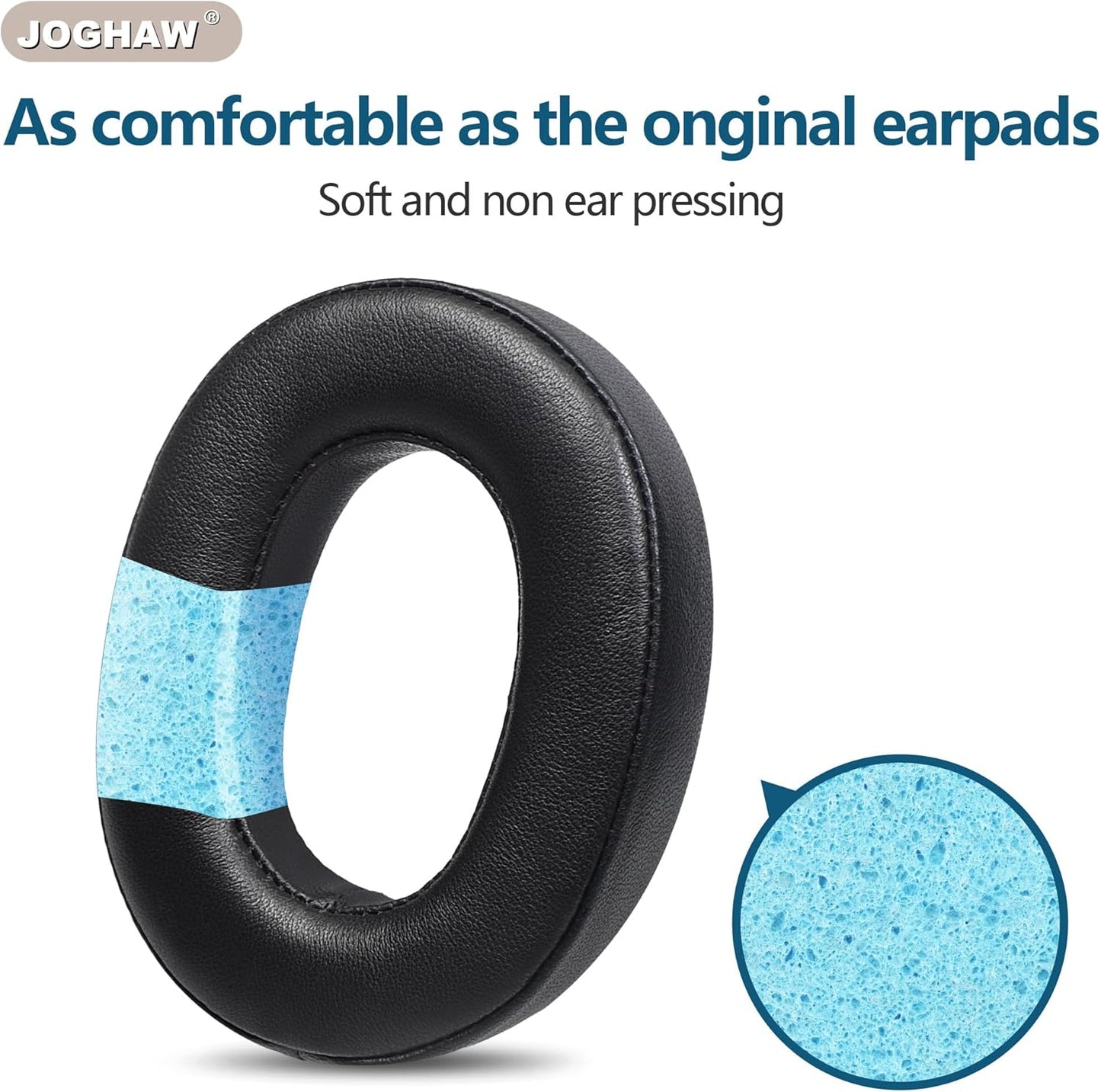 Replacement Ear Pads for Headphones - Compatible for Sony MDR-1000x/WH-1000xm2 | Premium Thickened Sheepskin Cushions with Soft Memory Foam for Comfort - Black