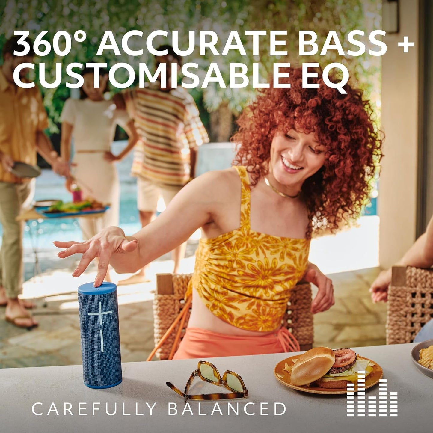 Ultimate Ears Boom 4 Portable Waterproof Bluetooth Speaker with 360-Degree Immersive Sound, Outdoor Floating Speaker, 15-Hour Battery, 147ft Range - Red