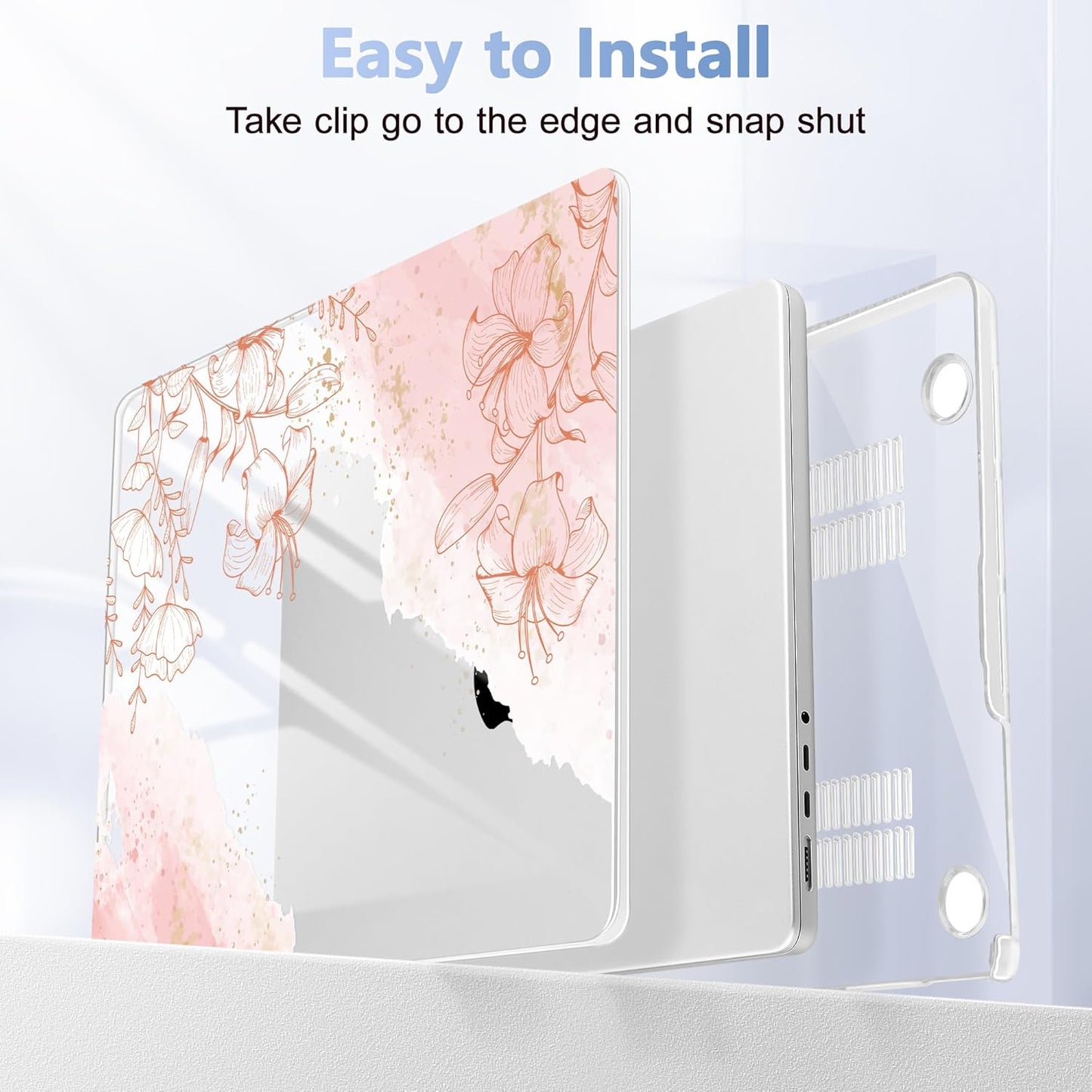 for MacBook Pro 16 inch Case 2021 2022 2023 2024 Release A3186 A3403 M4 A2991 M3 A2780 M2 A2485 M1 Pro/Max, Hard Shell Case with Screen Protector & Keyboard Cover, Watercolor Floral