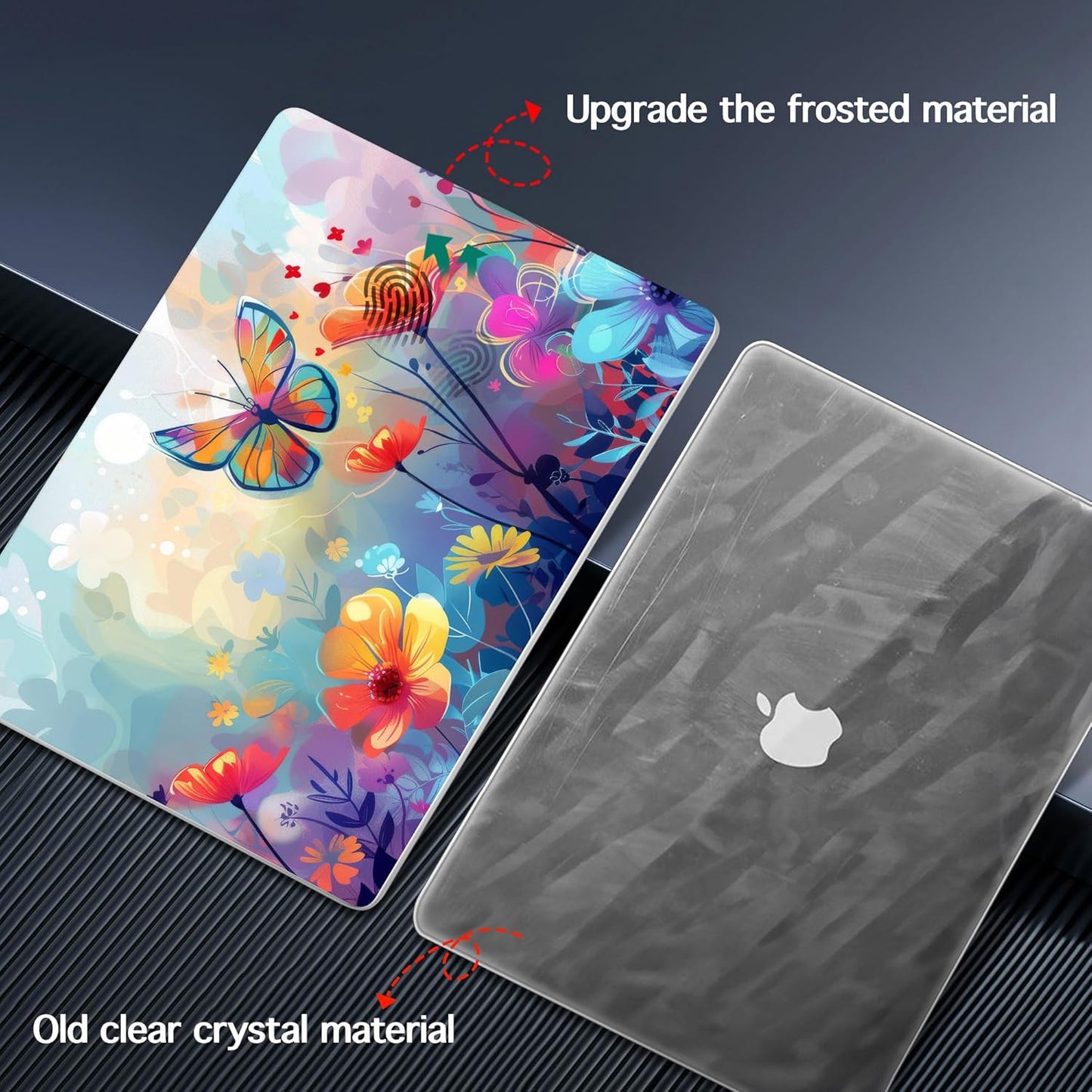 for MacBook Pro 16 inch Case 2021 2022 2023 2024 Release A3186 A3403 M4 A2991 M3 A2780 M2 A2485 M1 Pro/Max, Hard Shell Case with Screen Protector & Keyboard Cover, Flowers & Butterflies