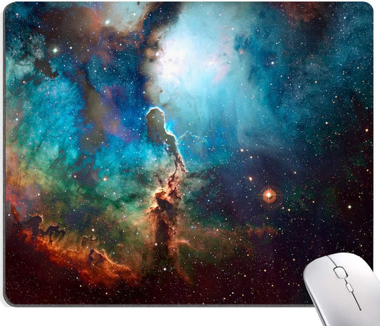 Mouse Pad, Galaxy Mouse Pad, Square Waterproof Mouse Pad Non-Slip Rubber Base MousePads for Office Laptop, 9.5"x7.9"x0.12" Inch(Blue Galaxy)