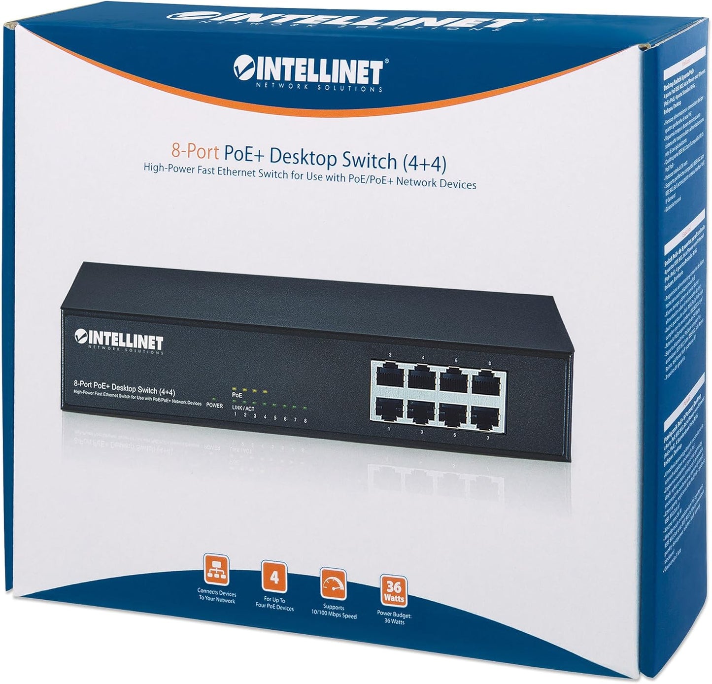 Intellinet 8-Port PoE+ Desktop Switch (560764)