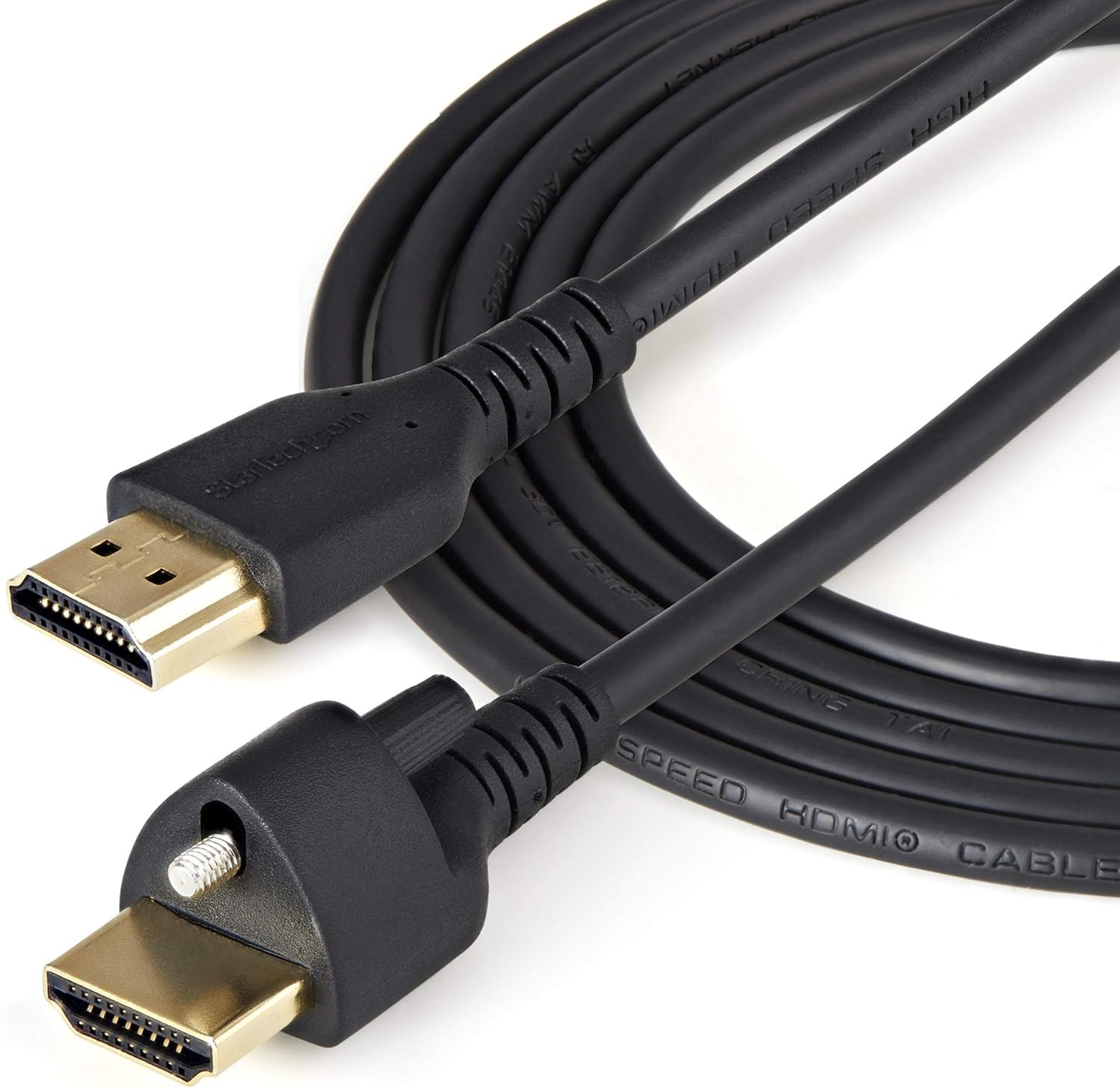 StarTech.com 1m(3ft) HDMI Cable with Locking Screw - 4K 60Hz HDR - High Speed HDMI 2.0 Monitor Cable with Locking Screw Connector for Secure Connection - HDMI Cable with Ethernet - M/M (HDMM1MLS)