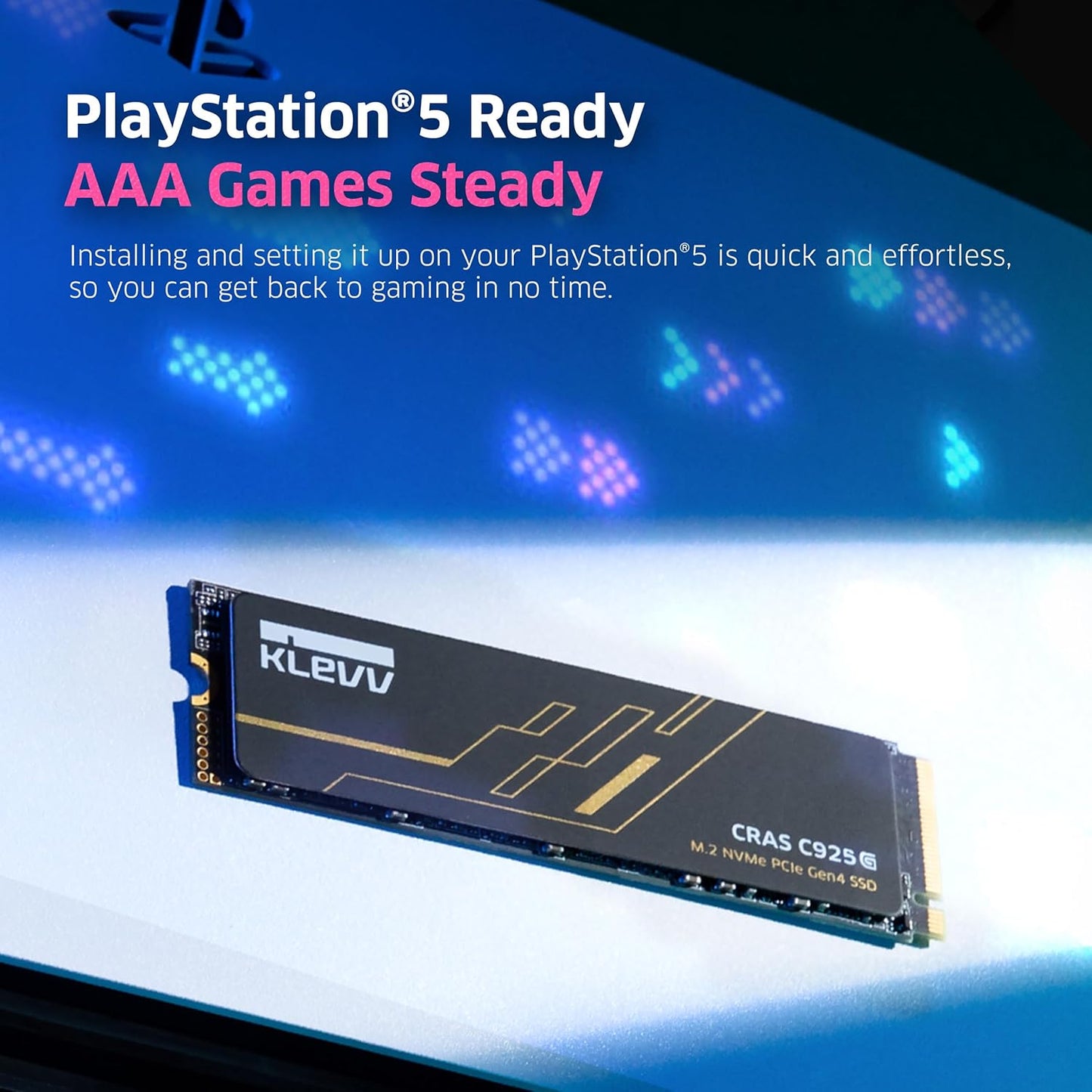 KLEVV CRAS C925G 1TB M.2 2280 NVMe PCIe Gen4x4 Internal Gaming SSD with Graphene Heatsink, Compatible with PS5, up to 7400MB/s (K01TBM2SP0-25G)