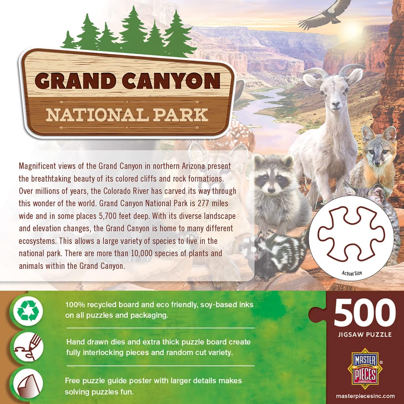 MasterPieces 500 Pieces Jigsaw Puzzle for Adults, Family, Or Youth - Grand Canyon National Park - 15"x21"