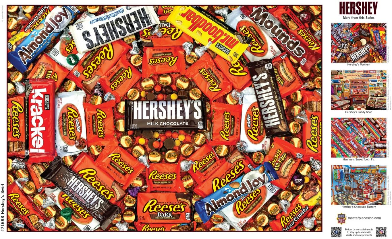 MasterPieces 1000 Piece Jigsaw Puzzle for Adults, Family, Or Youth - Hershey's Swirl - 19.25"x26.75"
