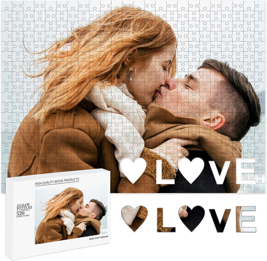 Easycosy Custom Photo Puzzles 520/1314 Pieces for Adults Families Personalized Picture Text Jigsaw Puzzle Gift for Holiday Birthday Wedding Anniversay(Horizontal/Vertical)
