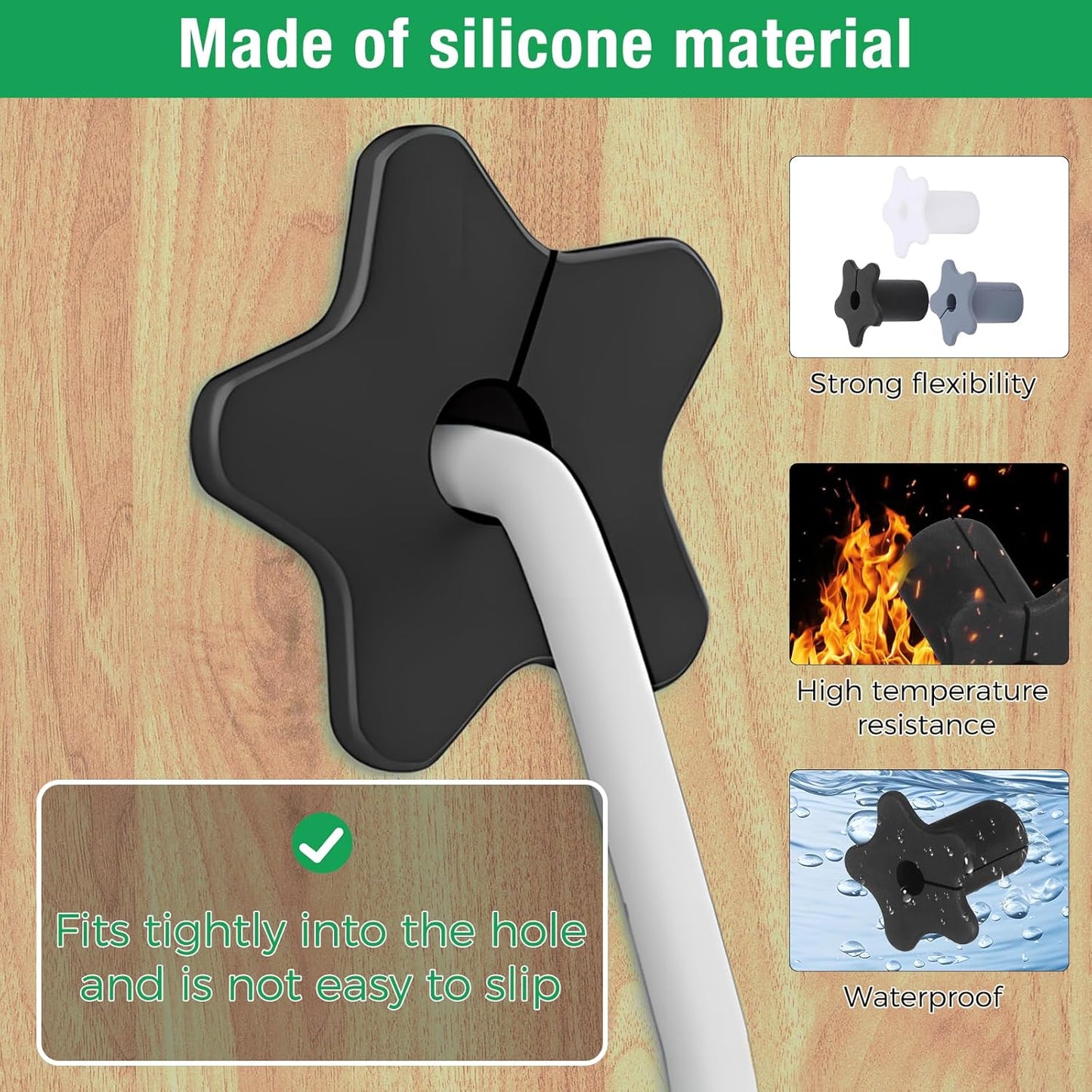 2pc Starlink Cable Grommet 5/8" Silicone Waterproof Wall Hole Pass Through Split Cable Bushings for TV Wire Ethernet Cord, Starlink Cable Routing Kit Accessories, 27.6mm/1.09" Ht, White