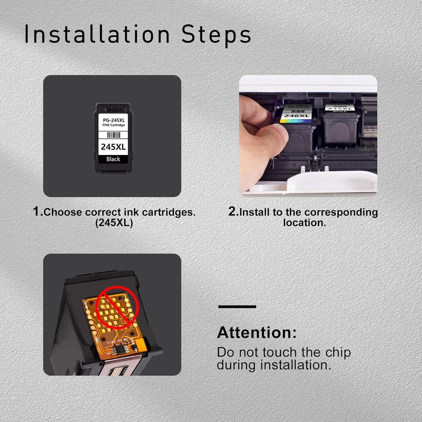 245XL 246XL Combo Pack Compatible for Canon Ink 245 and 246 Works with MX490 MX492 TR4520 TR4522 MG2500 MG2522 TS3100 TR4500 Printer PG245XL CL246XL (Black and Tri-Color)