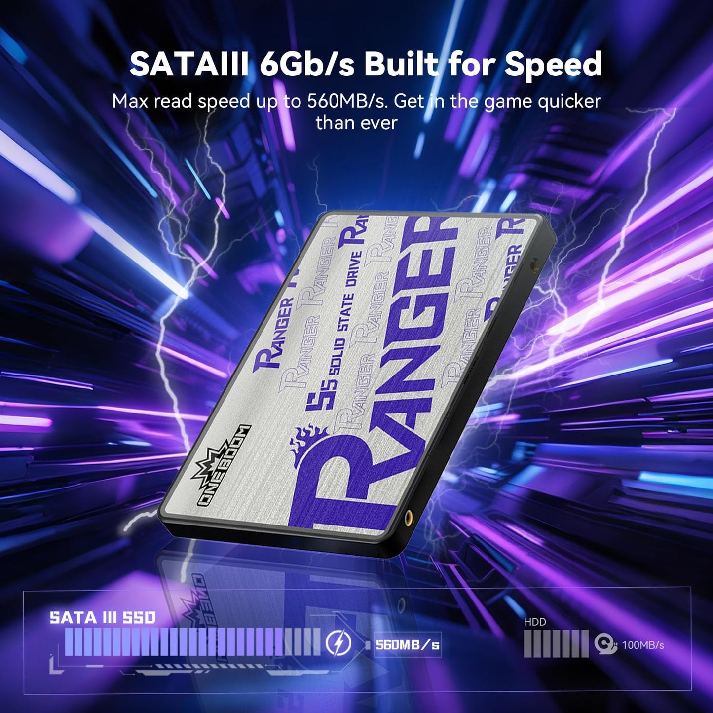 KingSpec OneBoom 4TB SSD 2.5 Inch SATA III Internal Solid State Drive, 550MB/s Read, 3D NAND Flash, SATA3 6Gb/s, for PC Laptop PS4 Upgrade