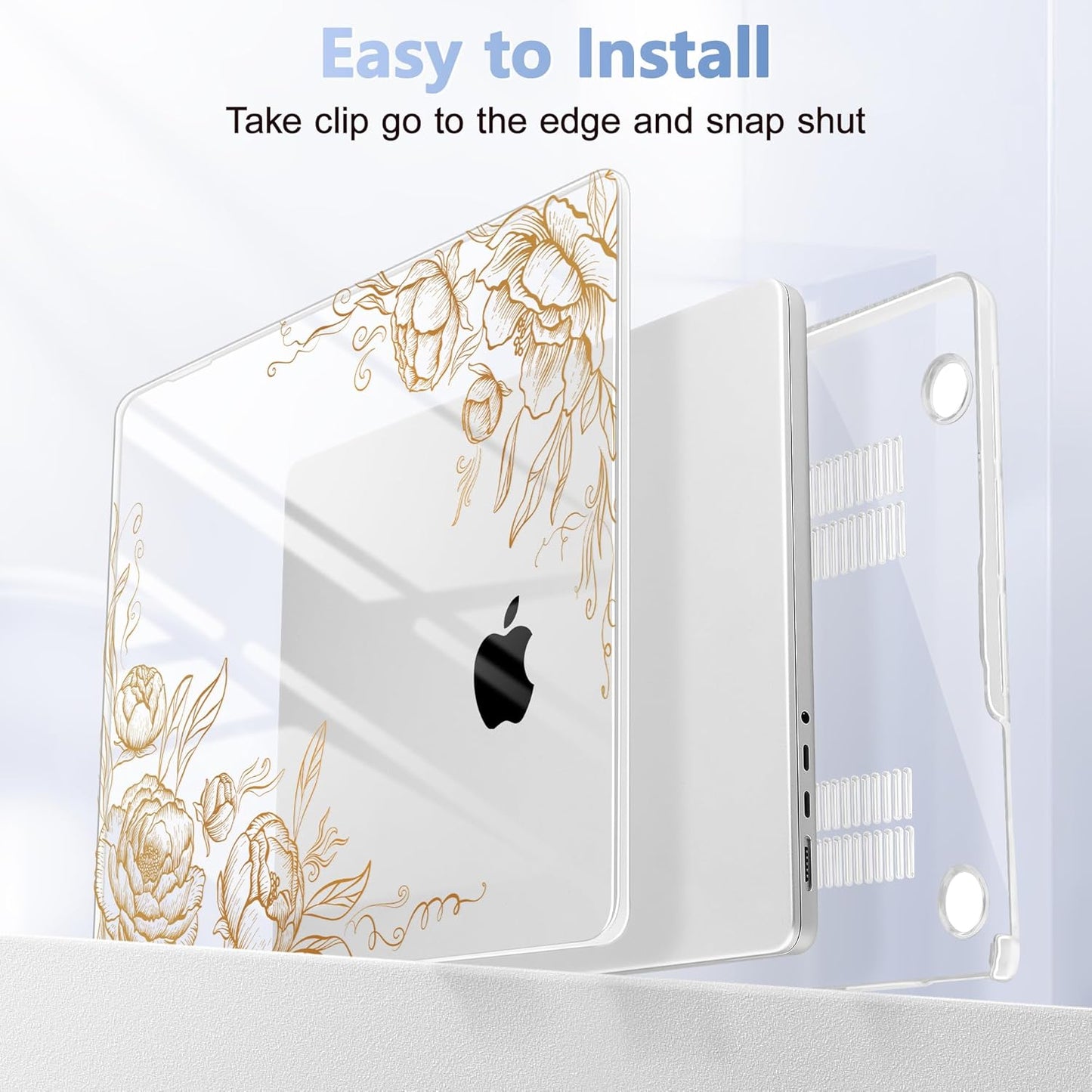 for MacBook Pro 16 inch Case 2021 2022 2023 2024 Release A3186 A3403 M4 A2991 M3 A2780 M2 A2485 M1 Pro/Max, Hard Shell Case with Screen Protector & Keyboard Cover, Floral P294