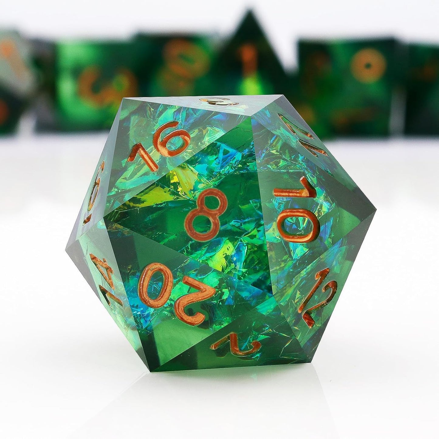 Haxtec Sharp Dice Resin DND Dice Set Polyhedral D&D Dice for Roleplaying Dice Games Compatible with Dungeons and Dragons Gifts