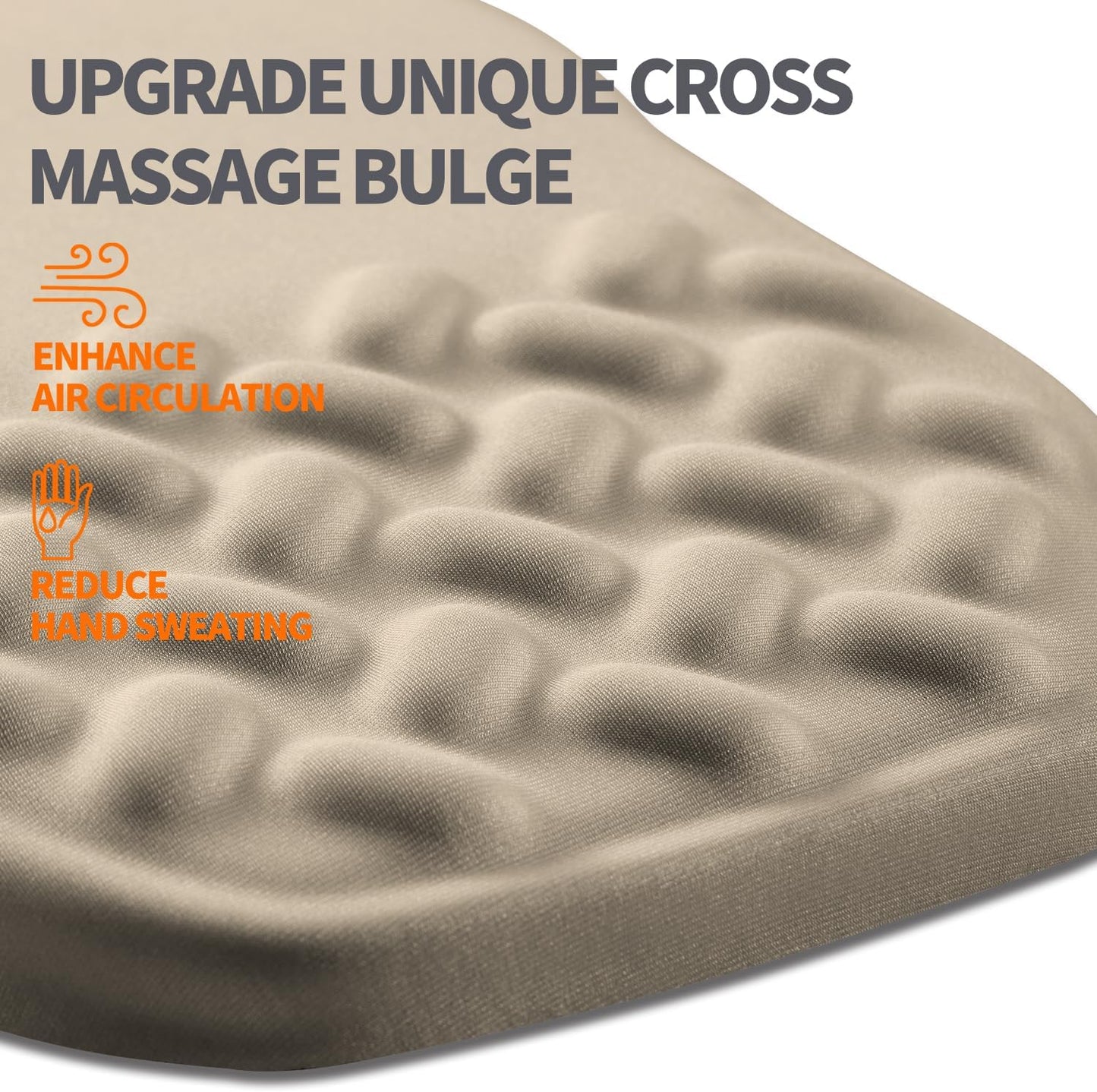 Ergonomic Slope Mouse Pad Wrist Support, Wrist Rest Mousepad for Carpal Tunnel Pain Relief with Massage Bulge and Slow Rebound Memory Foam (12x8 inch, Apricot)