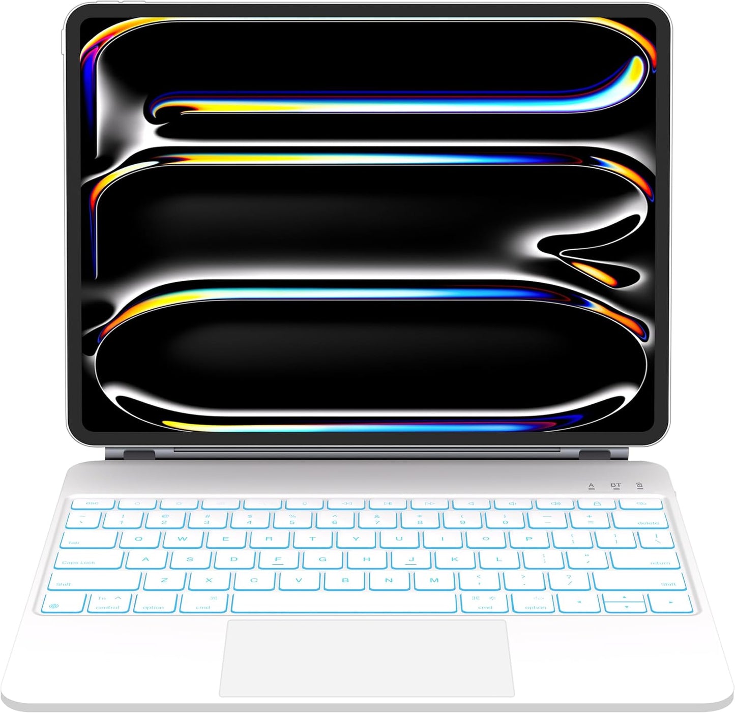 iPad Pro 13 inch case 2024 with Keyboard, Keyboard Case for iPad Pro 13-inch (M4, 2024) with 7 Colors Backlight, Multi-Touch Trackpad, Easy-Set Magnetic Stand, Auto Sleep/Wake (White)