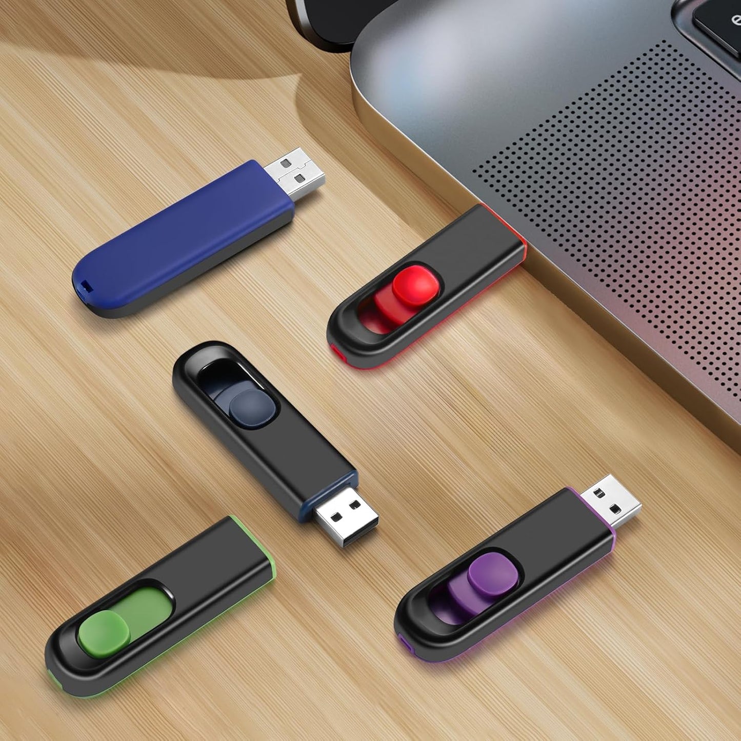 64GB USB Flash Drive 2 Pack 64 GB USB Thumb Drive Memory Stick Jump Drives Pendrive for Storage (2 Colors, 64G)