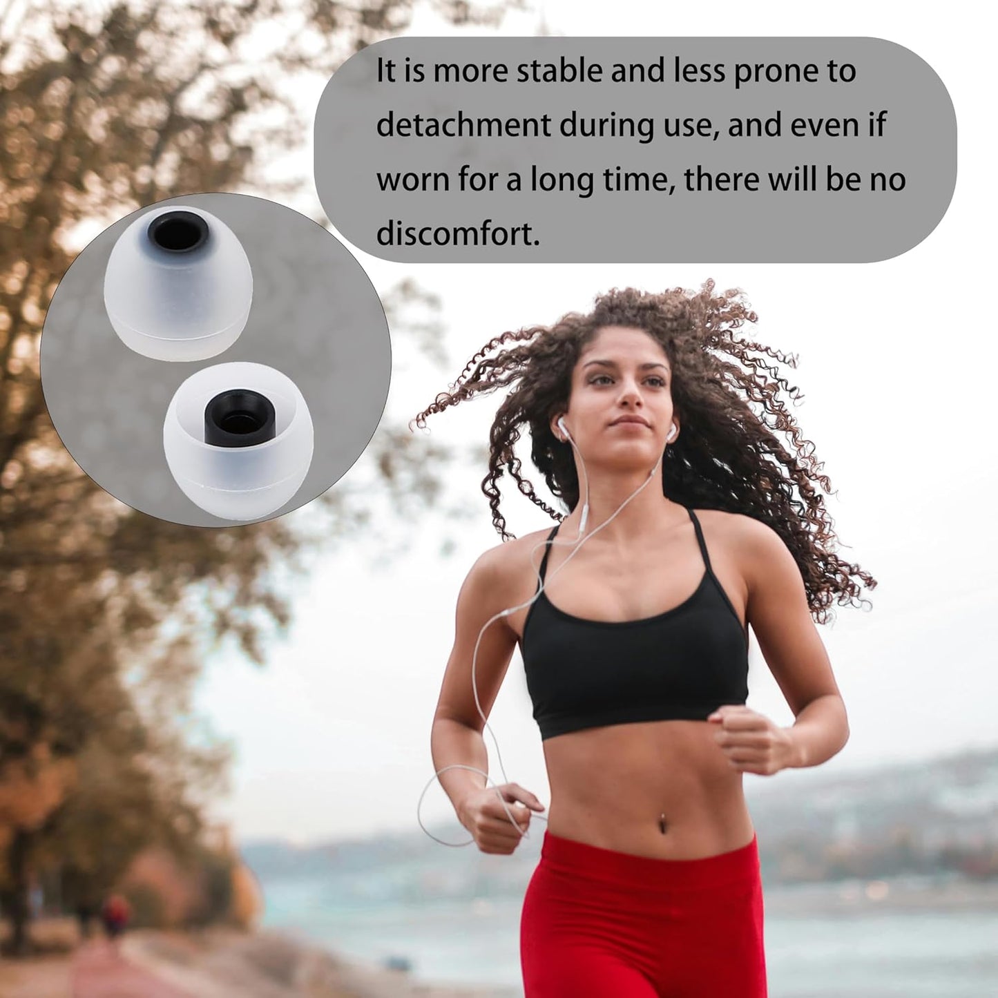 Replacement Earbud Tips Silicone Earbud Covers Fit Most in-Ear Earbuds(Inner Hole 3.8mm -5.1mm) Headphone Ear Tips Earbuds Rubber Tips 9 Pairs S M L