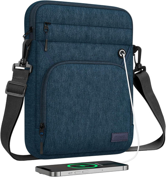 MoKo 12.9 Inch Tablet Sleeve Bag, Fits 13 Inch New iPad Pro M4 & Air M2 2024, iPad Pro 12.9 inch M2&M1, Galaxy Tab S9/S8 Plus 12.4", Multifunctional Bag with Shoulder and Headphone Port, Indigo