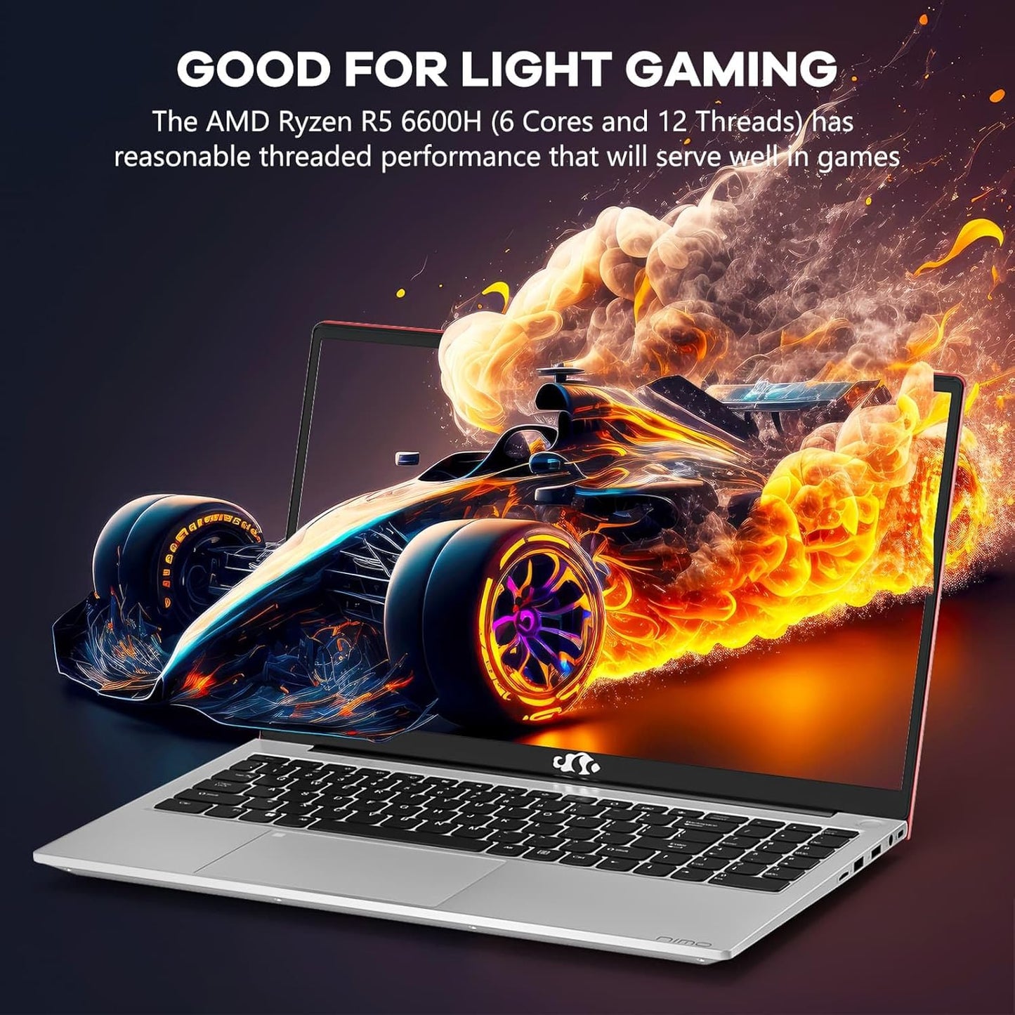 NIMO 15.6" IPS FHD-Gaming-Laptop, AMD Ryzen 5 6600H 6-Cores 660M GPU 32GB DDR5 RAM 2TB SSD(Beat i7-1165G7, Up to 4.5GHz) Computer with 100W GaN Type C Fingerprint Backlit Keyboard Win 11