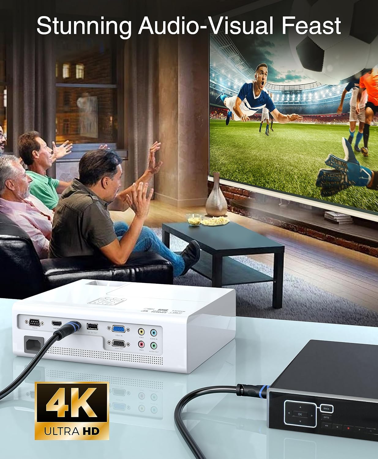 BlueRigger 4K HDMI Cable 25FT (4K 60Hz, HDR10, in-Wall CL3 Rated, High Speed, HDCP2.2, eARC) - Long HDMI Cable Compatible with Home Theatre, HDTV, Gaming Consoles, Streaming Devices