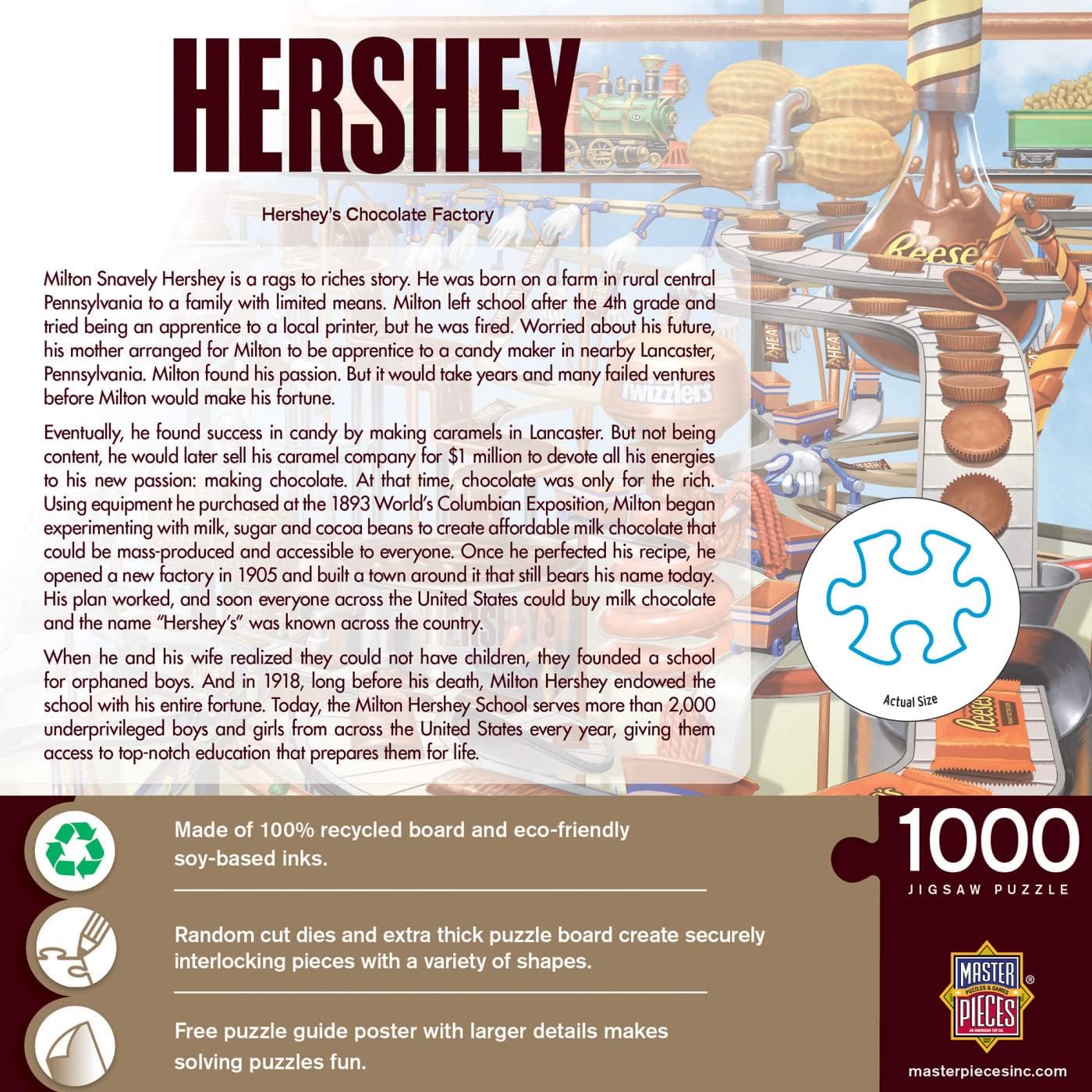 MasterPieces 1000 Piece Jigsaw Puzzle for Adults, Family, Or Youth - Hershey's Chocolate Factory - 19.25"x26.75"