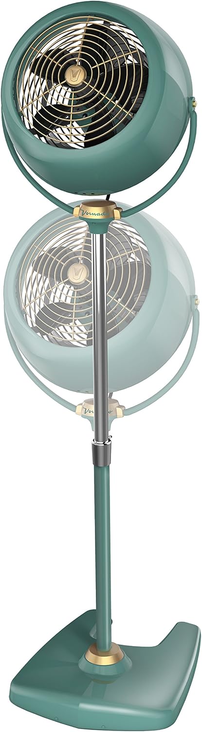 Vornado VFAN™ Sr. Pedestal Vintage Fan Retro Metal Standing Air Circulator for Cooling & Decor 3 Speeds, Adjustable Tilt Green