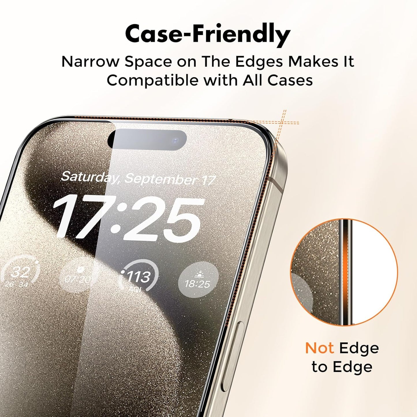 UNBREAKcable Shatterproof Tempered Glass Screen Protector for iPhone 15 Pro [3-Pack] [Easy Installation Frame] [9H Hardness] [99.99% HD Clear][Bubble Free] for Apple 6.1”