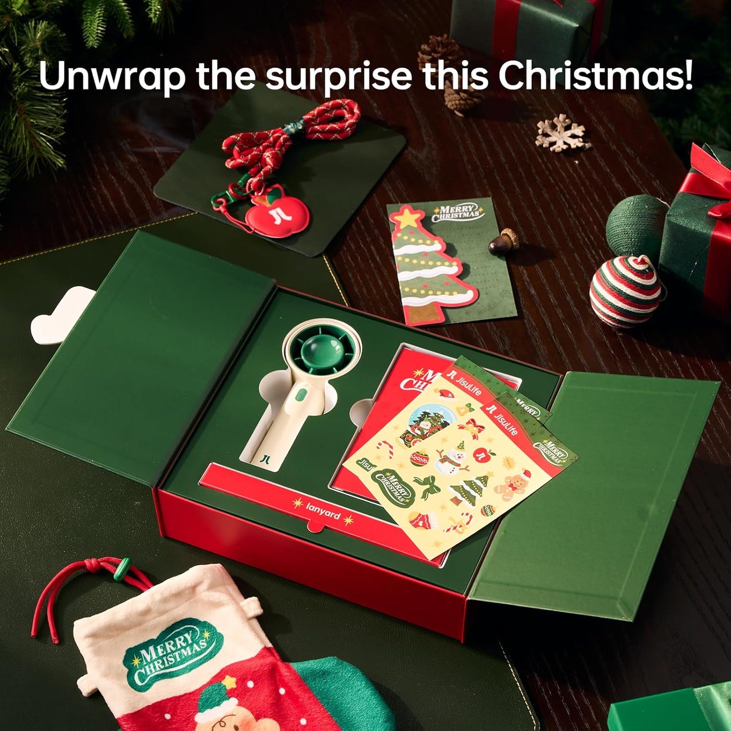 JISULIFE Portable Handheld Fan, 4000mAh Mini Rechargeable Fan, 5 Speeds & Up to 22H Cooling. Ideal for travel, camping, beach, and makeup. Gift for Women, Men, Bridesmaids, Birthday (Beige)