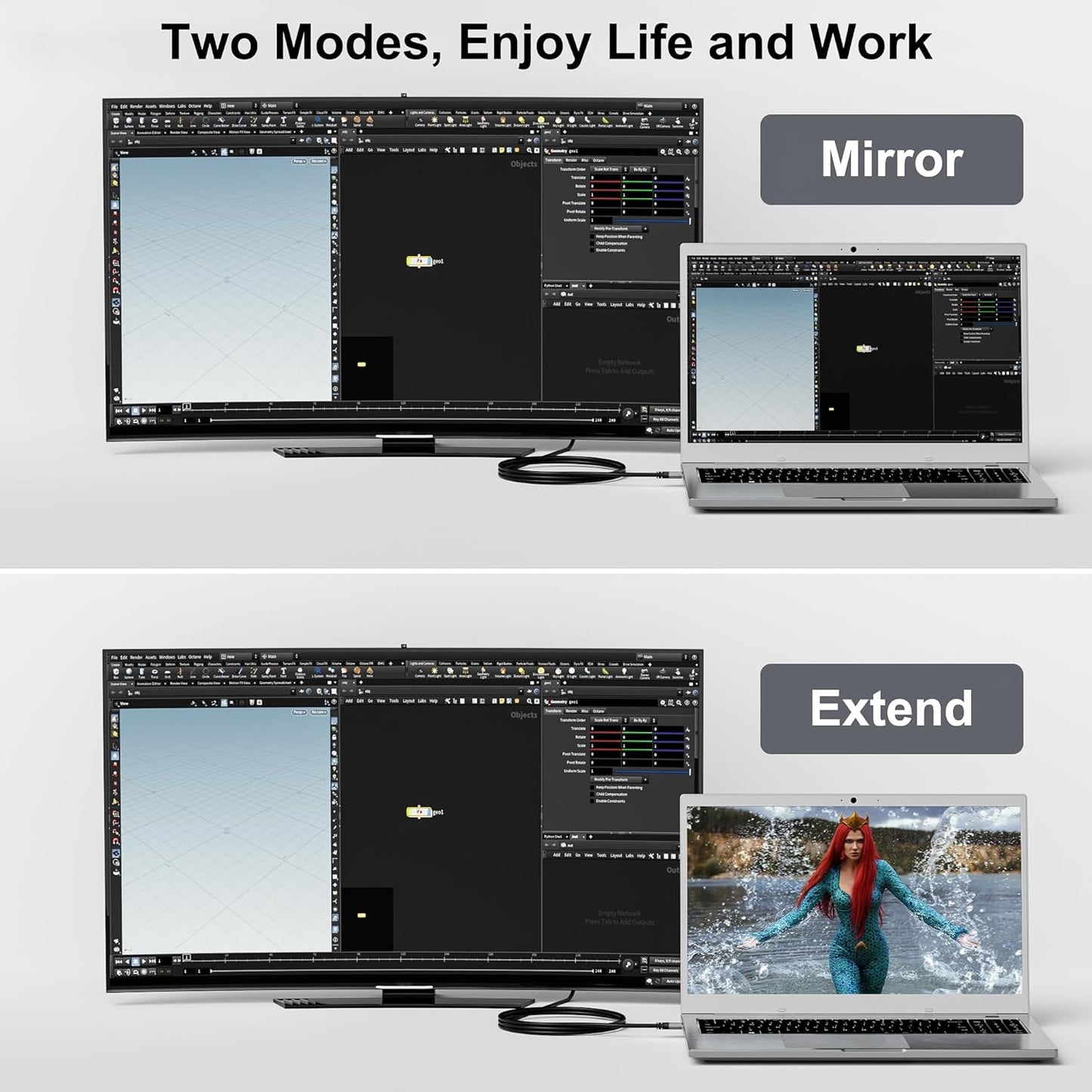 HDMI to VGA Cable 4 FT, Uni-Directional HDMI (Source) to VGA (Display) Cable, Black Male to Male Cord, Gold-Plated Connectors, Aluminum Shells, for PC, Desktop, Laptop, Monitor, Projector, HDTV, Xbox