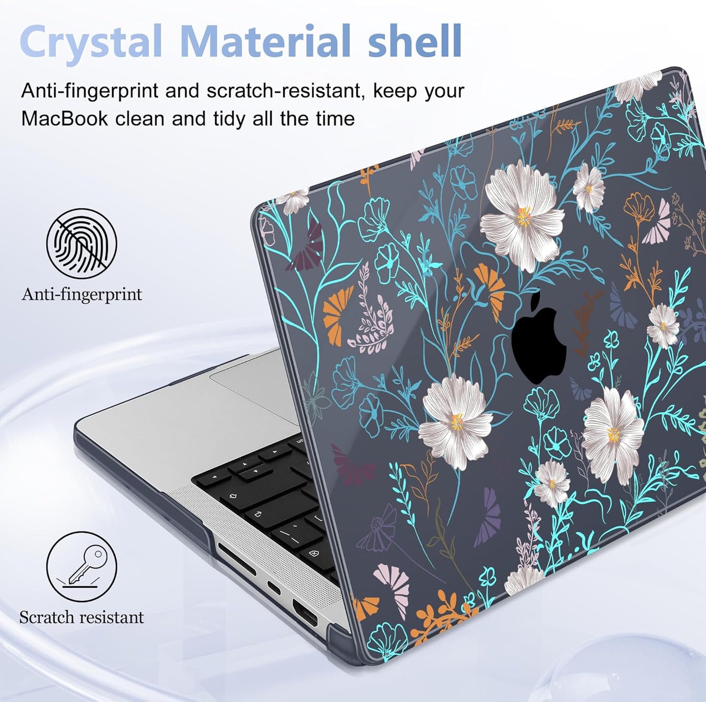 for MacBook Pro 16 inch Case 2021 2022 2023 2024 Release A3186 A3403 M4 A2991 M3 A2780 M2 A2485 M1 Pro/Max, Hard Shell Case with Screen Protector & Keyboard Cover, Rustic Flowers