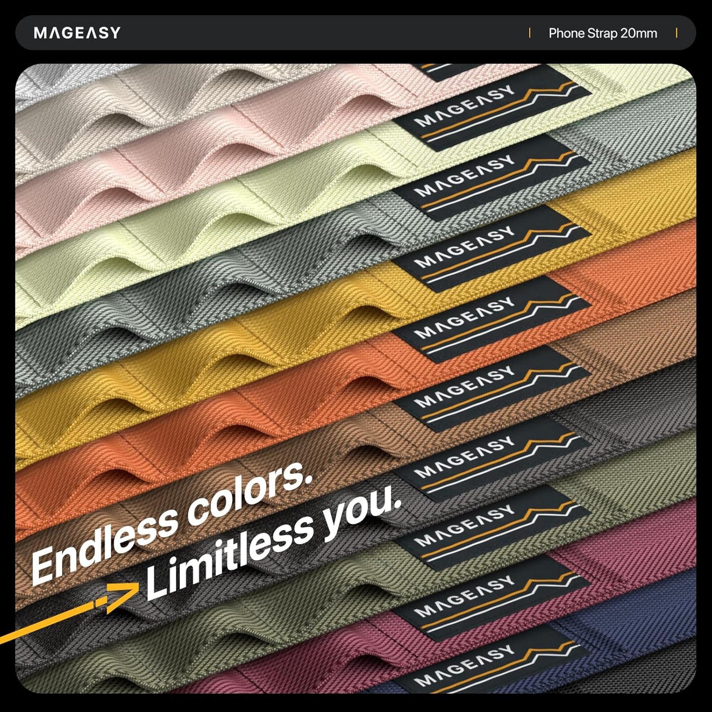 MAGEASY Universal Cell Phone Lanyard Crossbody - Anti-Theft Crossbody Phone Strap for iPhone 16 Pro Max & Most Smartphones, for Men & Women | 20mm (Misty Blue)