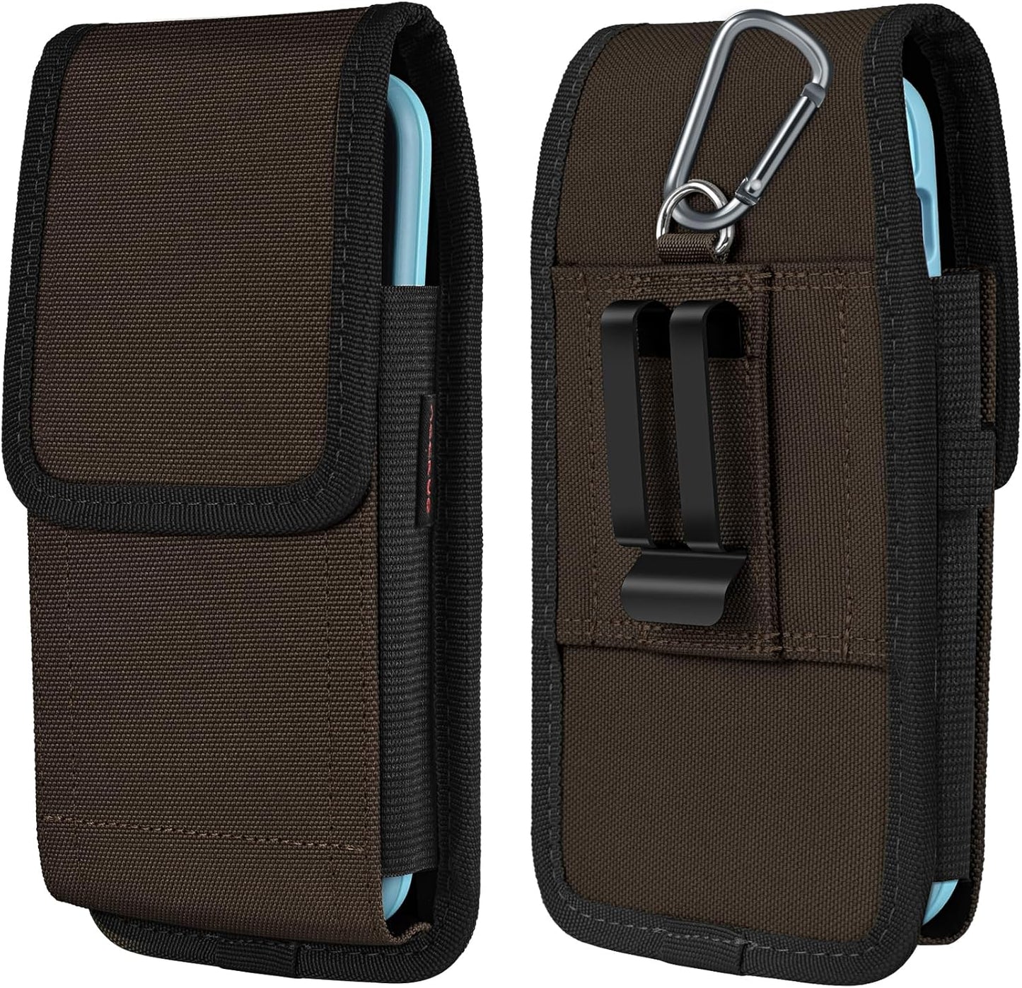 Phone Holster for Belt with Metal Clip and Magnetic Closure Compatible with iPhone 16/15/14/13/12 Pro and Non-Pro, Galaxy S25 S24 S23 S22 for Everyday Protection, M-Coffee