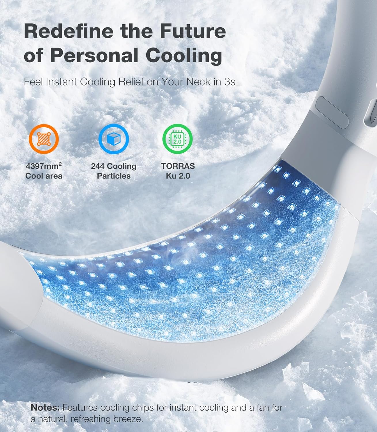 TORRAS COOLiFY Air 2025 Upgraded Neck Fan Air Conditioner, Dual-Airflow Pro Cooling, Ultra Light Portable Fan Rechargeable, Personal Cooling Fan Travel Essentials, Ivory