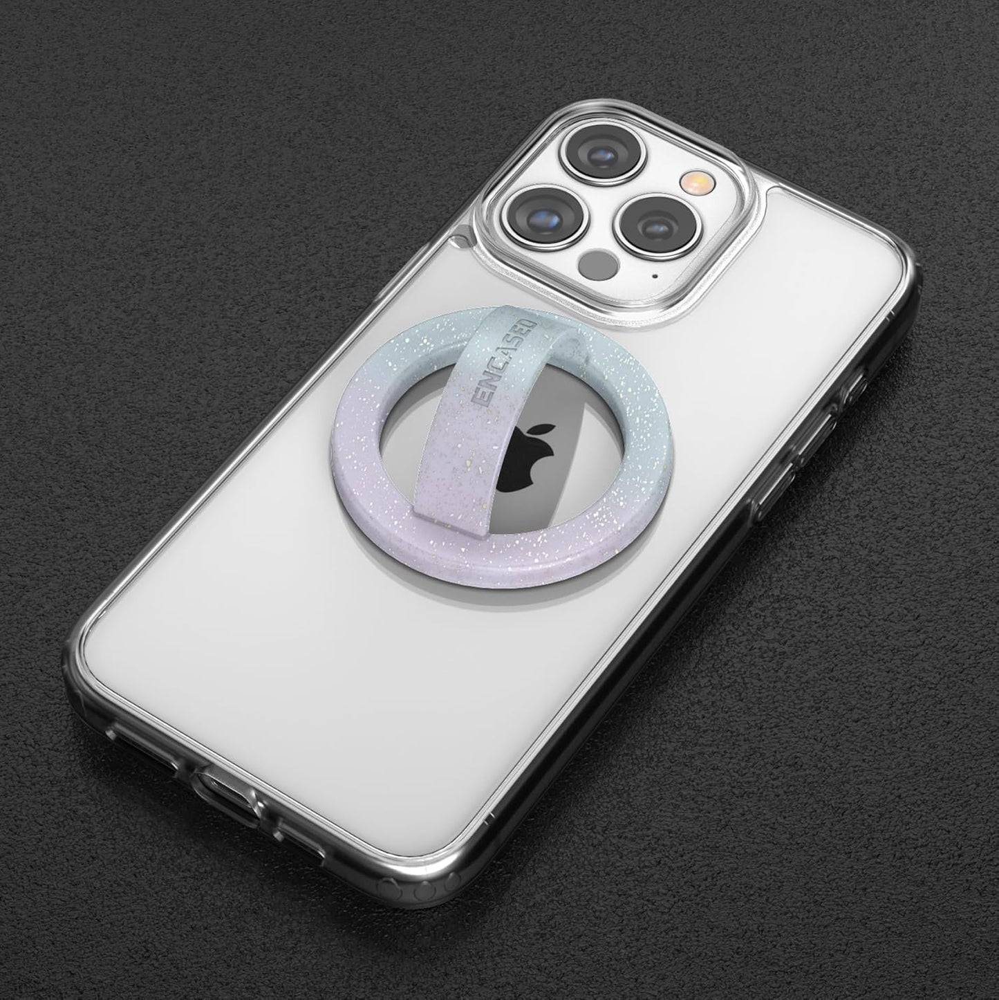 2-Pack Magnetic Phone Grip Holders Compatible with MagSafe, Soft-Touch Silicone Finger Loops for iPhone, Comfortable and Secure Fit (Clear Sparkle & Gradient Candy)