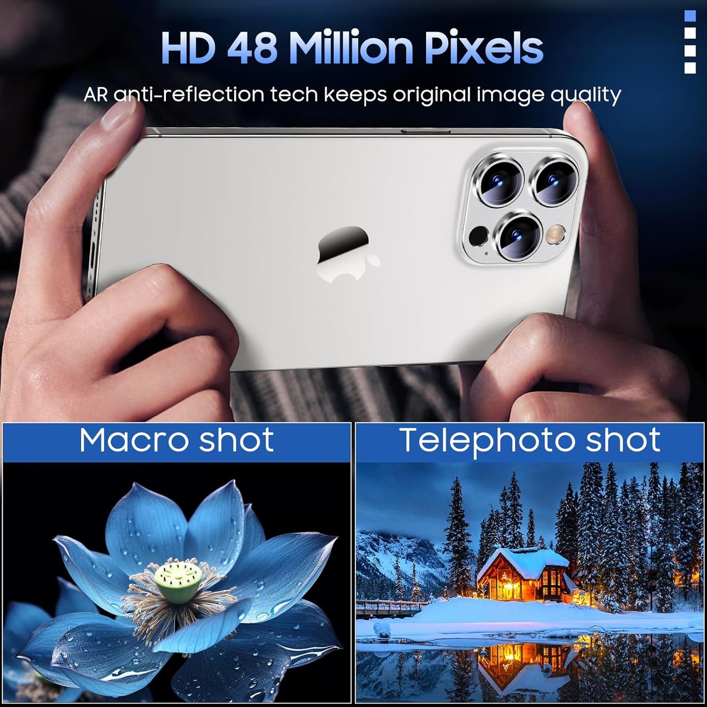 Uyiton Compatible with iPhone 15 Pro/iPhone 15 Pro Max Camera Lens Protector, [Not Easy to Break][Strong Adsorption][Case-Friendly] Metal Tempered Glass Rear Camera Screen Cover - Silver White