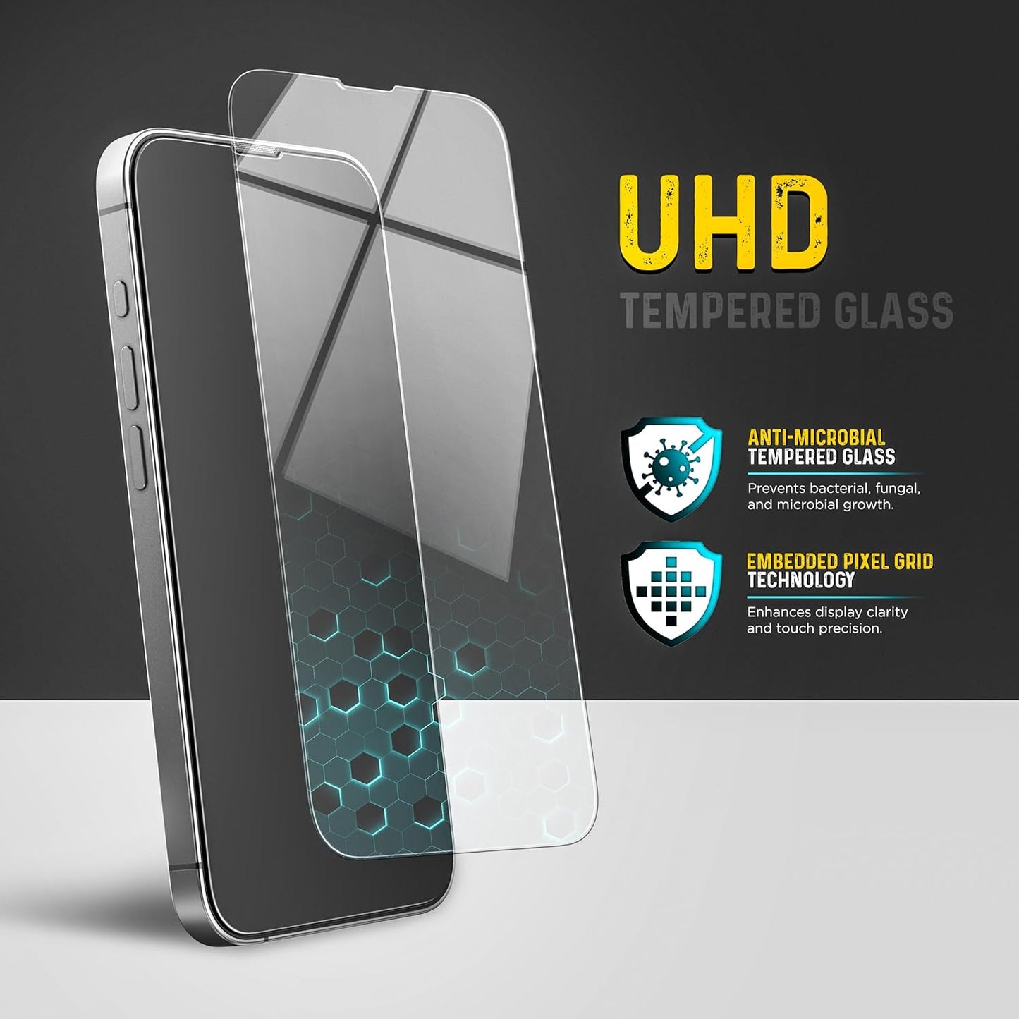 magglass for iPhone 16e Screen Protector Toughened Tempered Glass with Easy-installation Applicator (Crystal Clear)